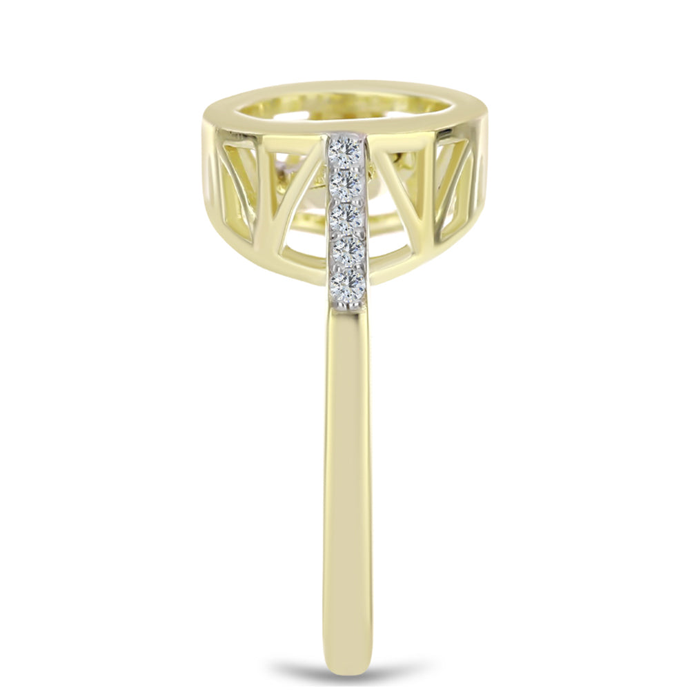 Goldplattierter Silberring mit weißem Diamant und weißem Topas