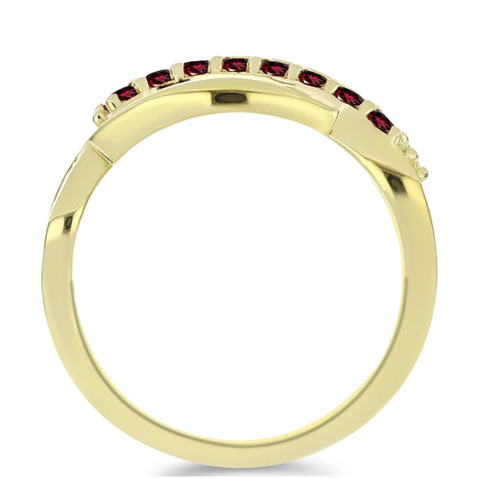 Goldplattierter Silberring mit Rhodolith Granat