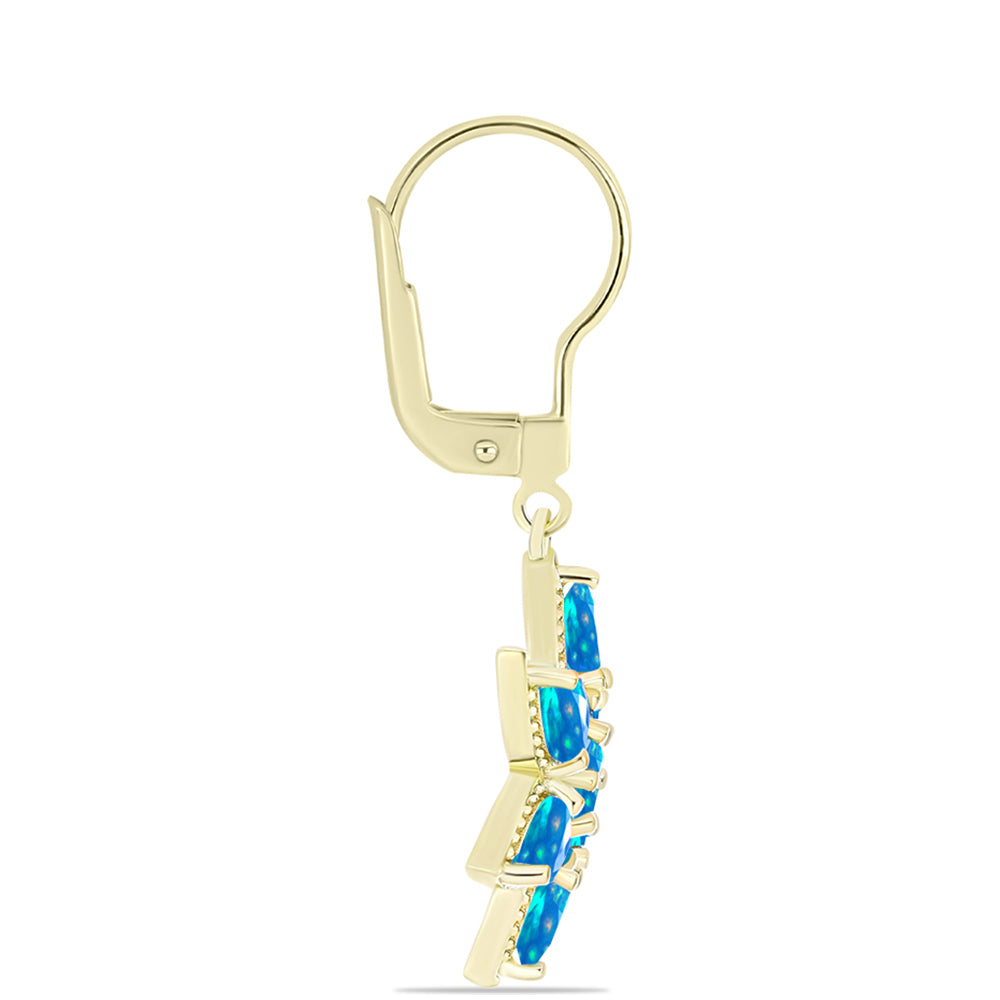Goldplattierte Silberohrringe mit äthiopischem Paradiese-Opal