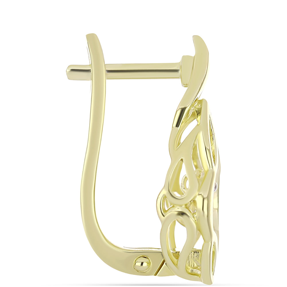 Goldplattierte Silberohrringe mit weißem Diamant