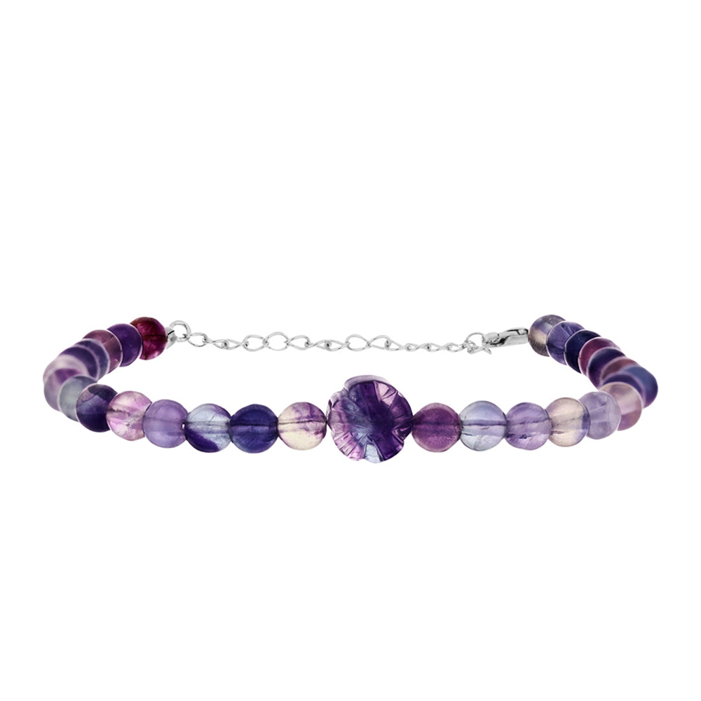 Silberarmband mit Zebrafluorit