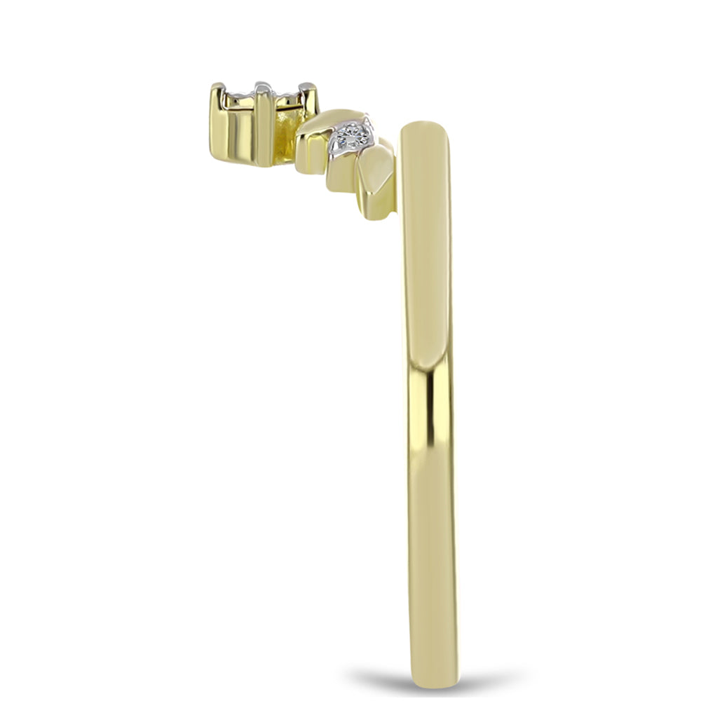Goldplattierter Silberring mit weißem Diamant