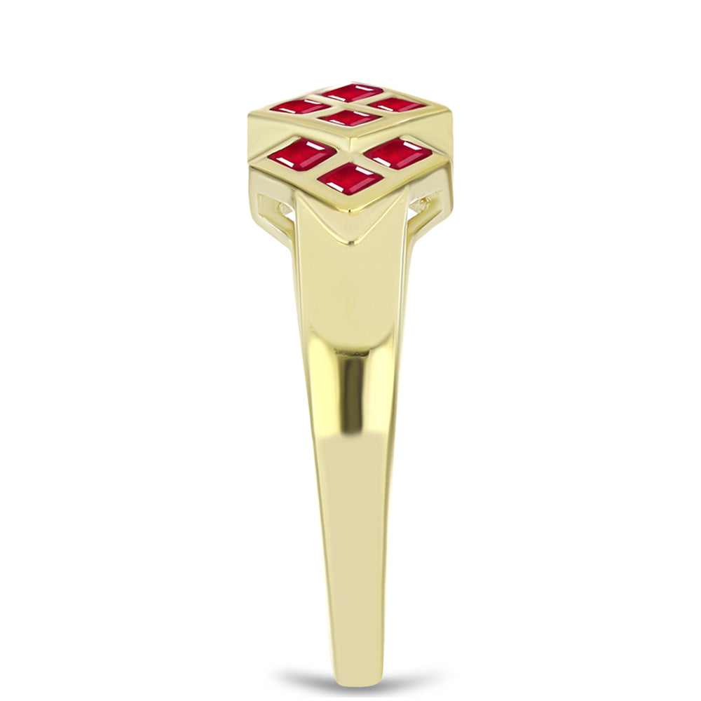 Goldplattierter Silberring mit Rubin aus Madagaskar