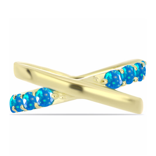 Goldplattierter Silberring mit äthiopischem Paradiese-Opal