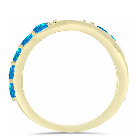 Goldplattierter Silberring mit äthiopischem Paradiese-Opal