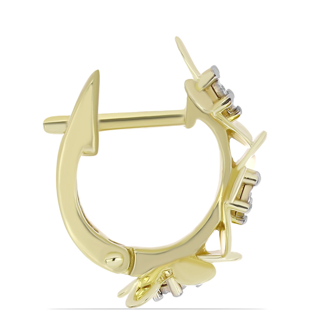 Goldplattierte Silberohrringe mit weißem Diamant