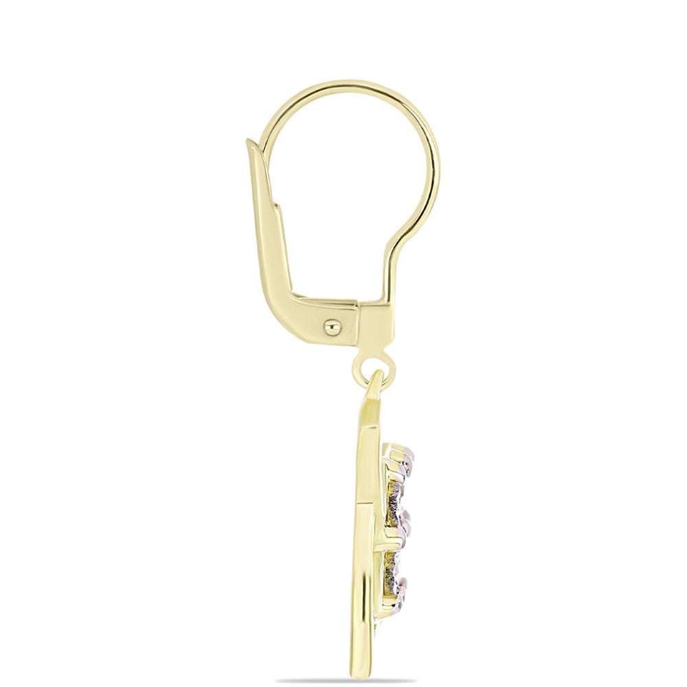 Goldplattierte Silberohrringe mit weißem Diamant