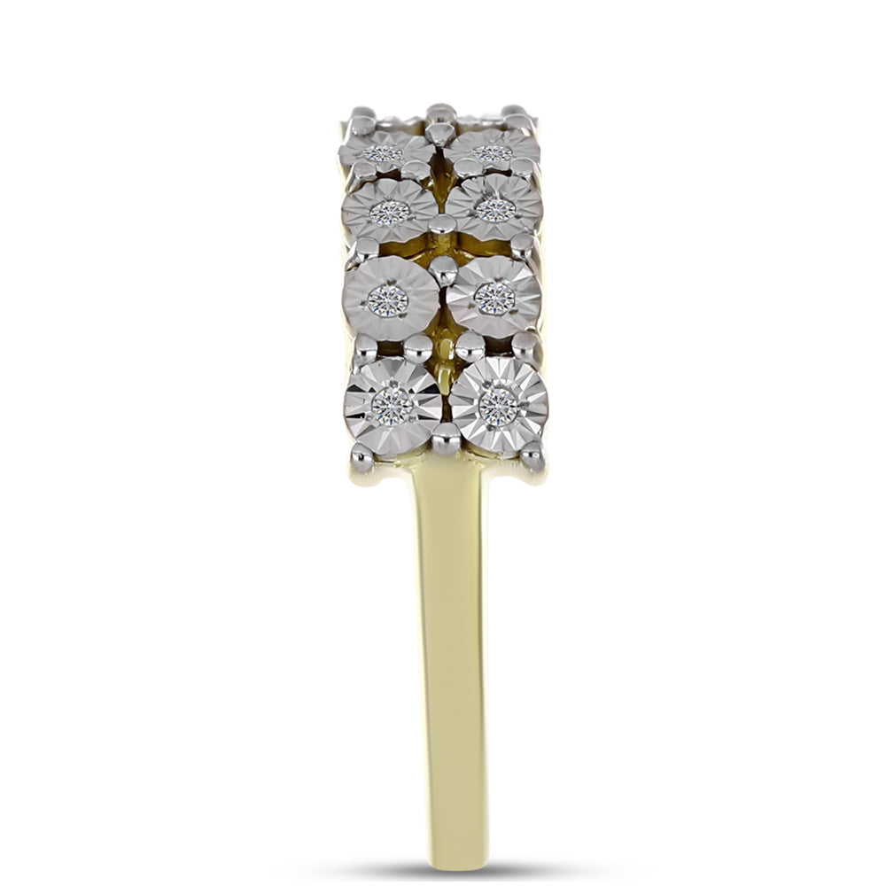 Goldplattierter Silberring mit weißem Diamant
