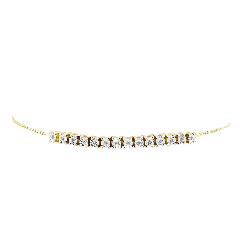 Goldplattiertes Silberarmband mit weißem Diamant
