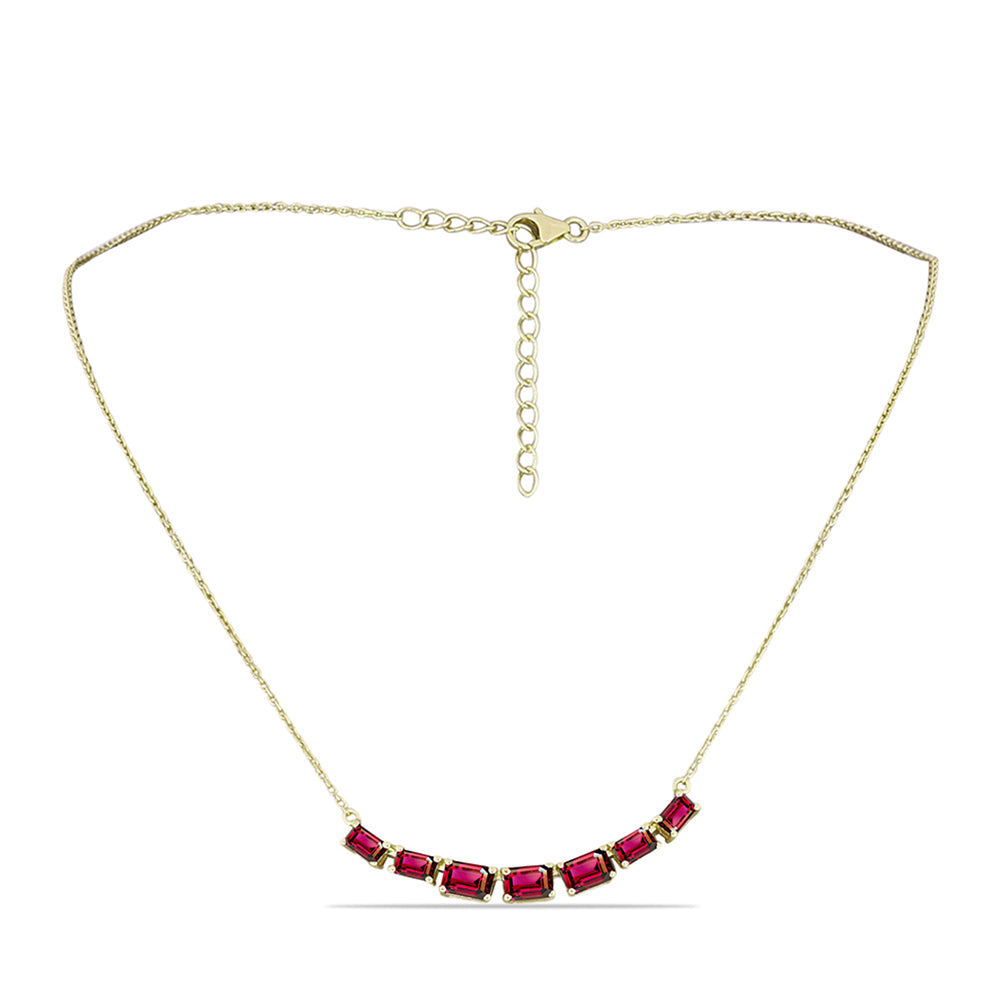 Goldplattierte Silberhalskette mit Rhodolith Granat