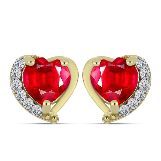 Goldplattierte Silberohrringe mit rotem Achat und weißem Topas