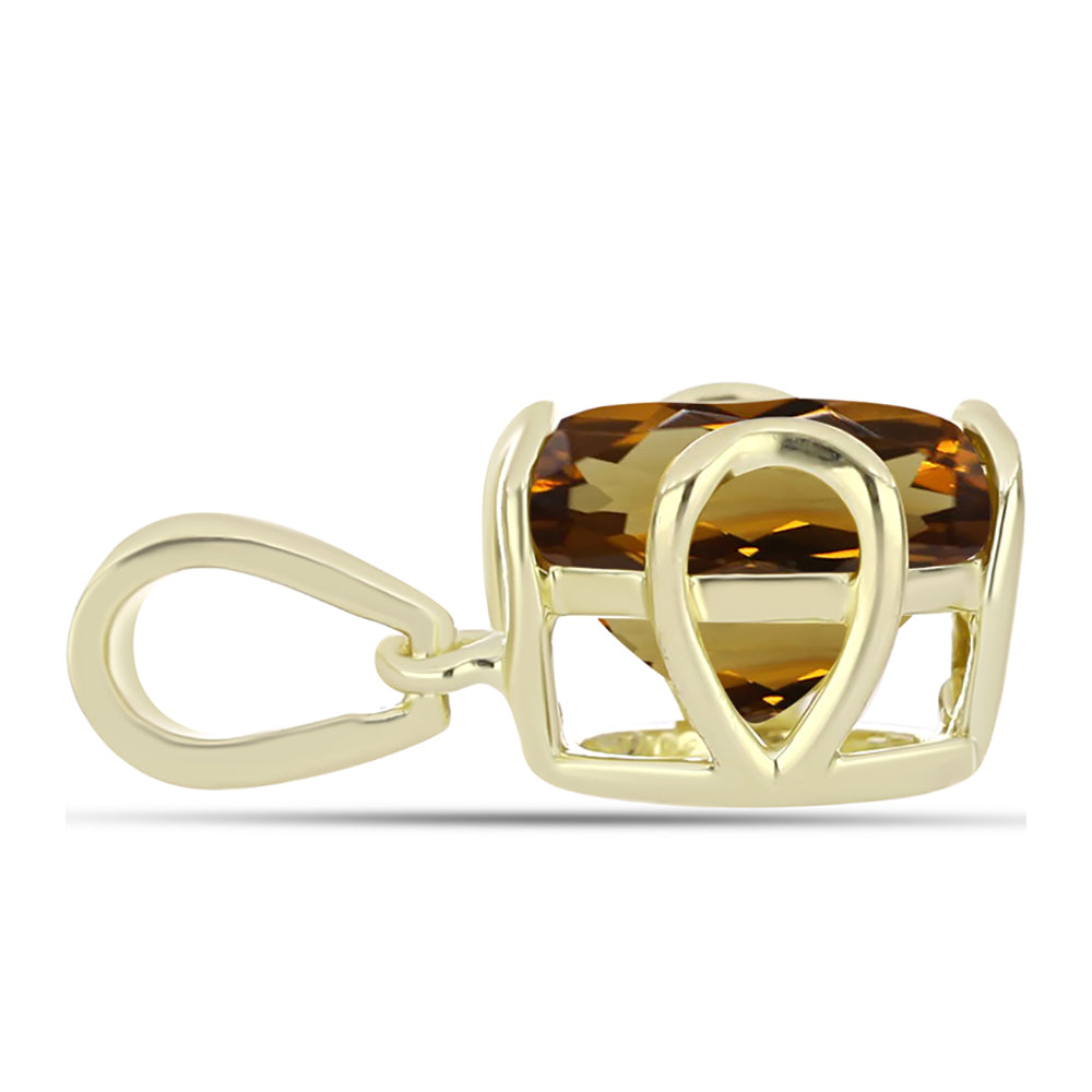 Goldplattierter Silberanhänger mit Cognac-Quarz