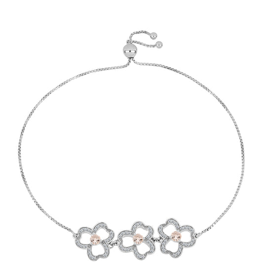 Silberarmband mit Morganit aus Gozareh und weißem Topas