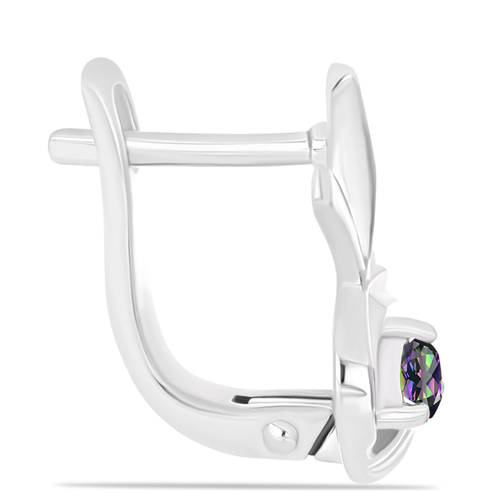 Silberohrringe mit brasilianischem grünem mystischem Quarz