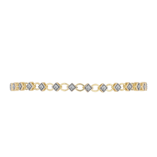 Goldplattiertes Silberarmband mit zertifiziertem laborgezüchteten Diamanten
