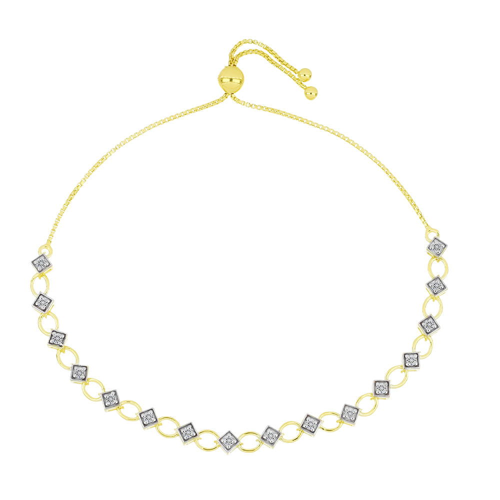 Goldplattiertes Silberarmband mit zertifiziertem laborgezüchteten Diamanten