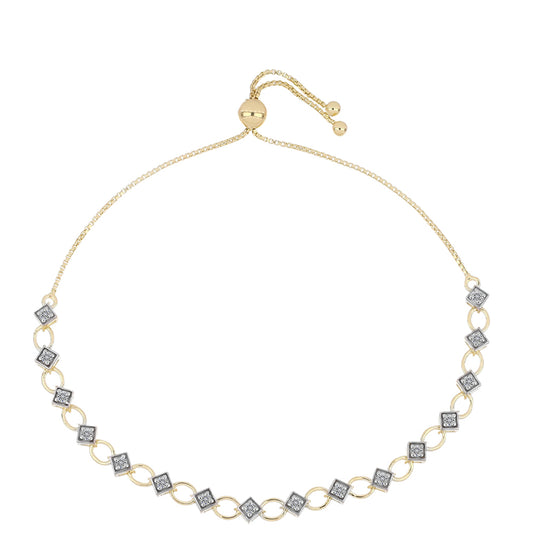 Goldplattiertes Silberarmband mit zertifiziertem laborgezüchteten Diamanten