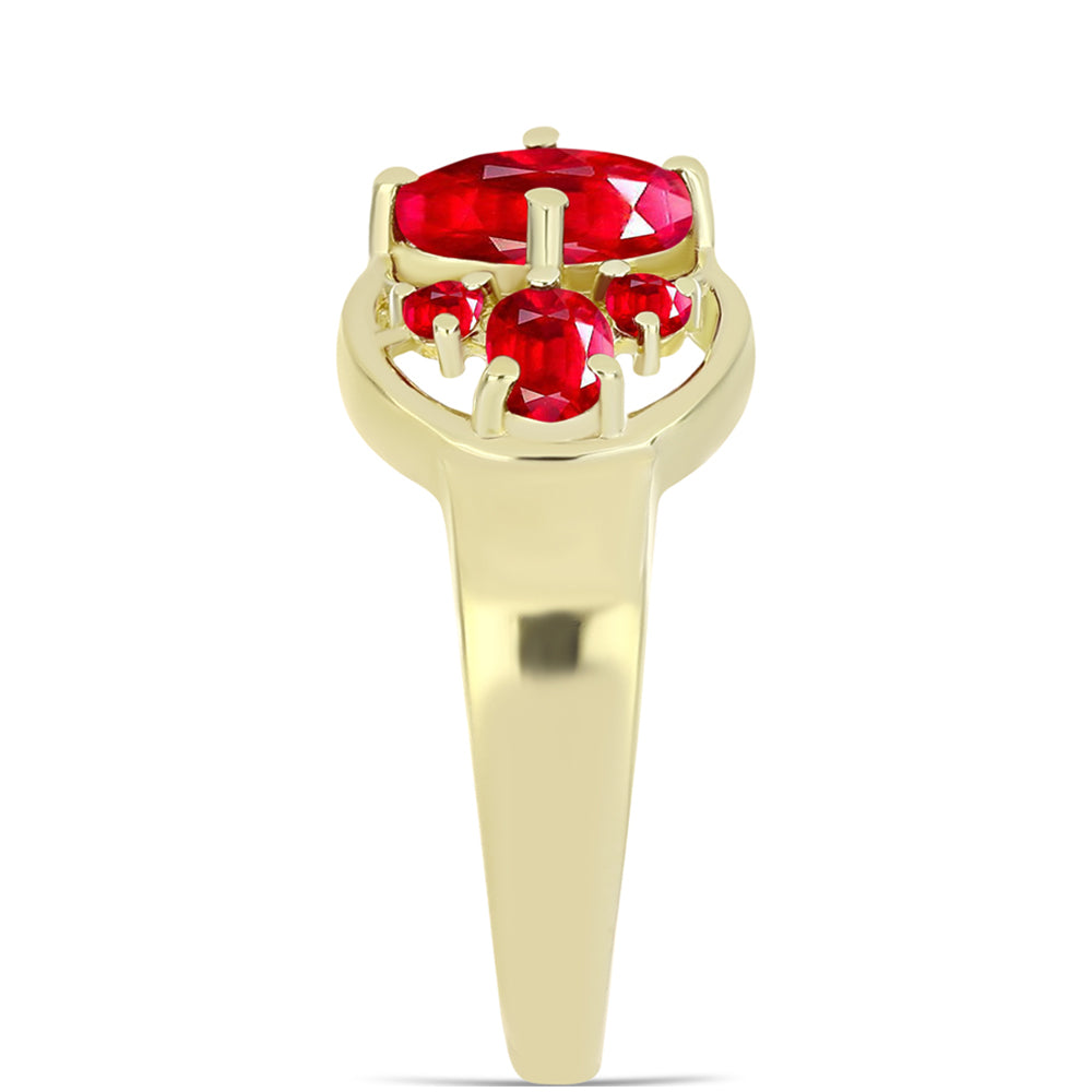 Goldplattierter Silberring mit rotem Achat