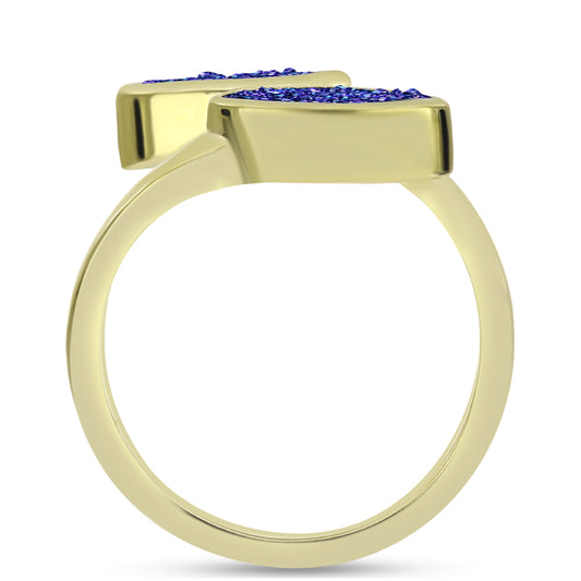 Goldplattierter Silberring mit lila Druse