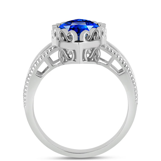 Silberring mit australischem blauem Saphir