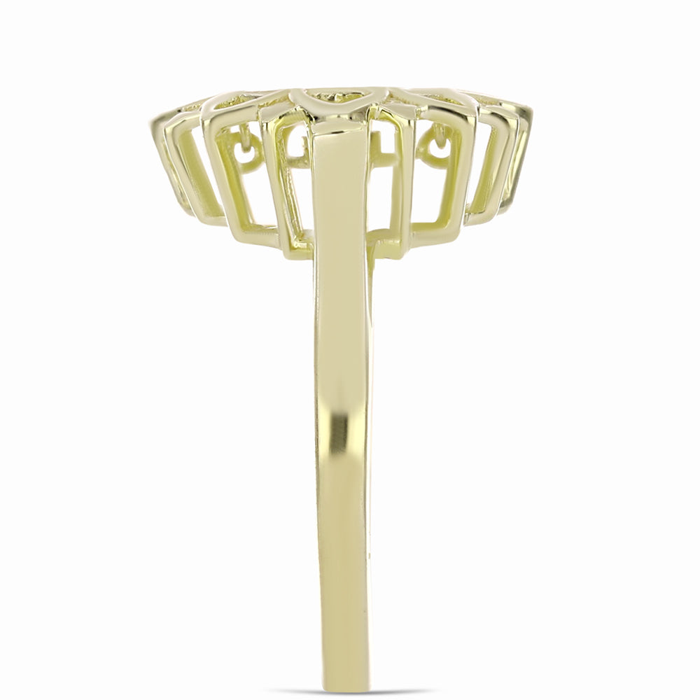 Goldplattierter Silberring mit weißem Diamant
