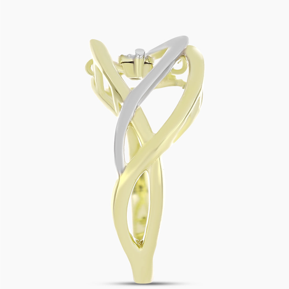 Goldplattierter Silberring mit weißem Diamant