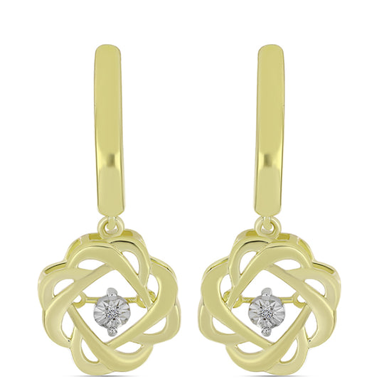 Goldplattierte Silberohrringe mit weißem Diamant
