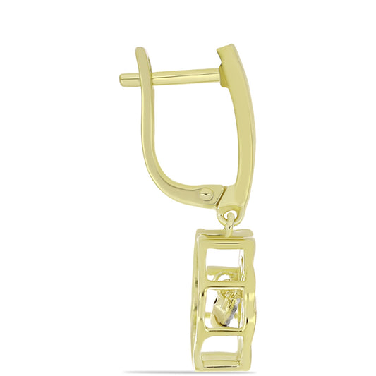 Goldplattierte Silberohrringe mit weißem Diamant