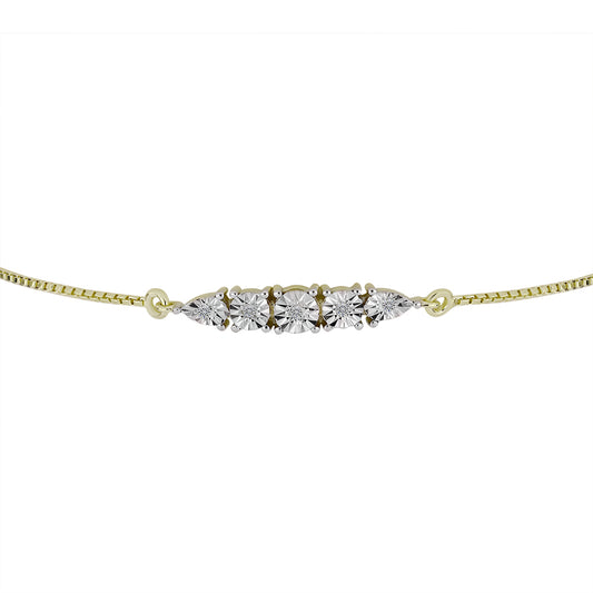 Goldplattiertes Silberarmband mit weißem Diamant