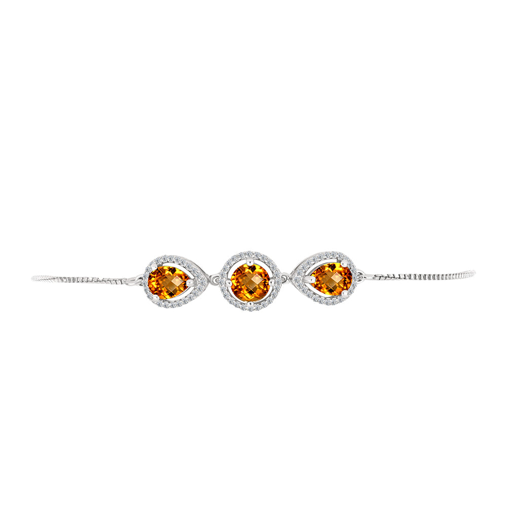 Silberarmband mit Citrin aus Madeira und weißem Topas