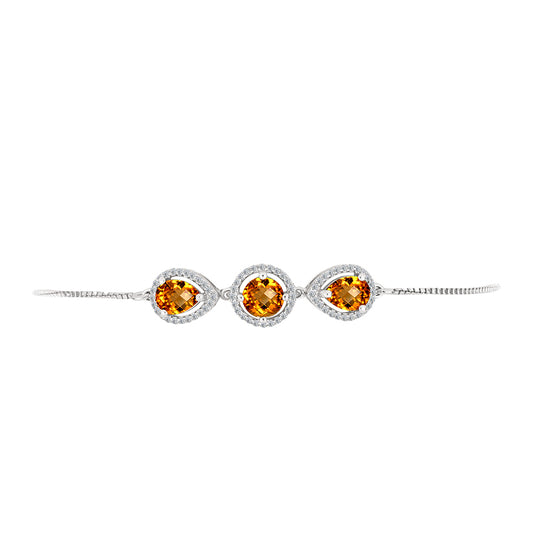 Silberarmband mit Citrin aus Madeira und weißem Topas