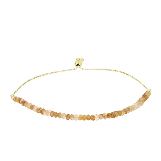 Goldplattiertes Silberarmband mit Sonnenstein aus Oregon