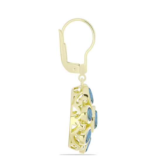 Goldplattierte Silberohrringe mit Labradorit