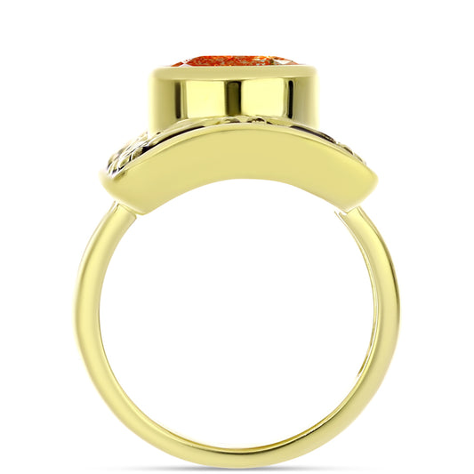Goldplattierter Silberring mit Sonnenstein aus Oregon