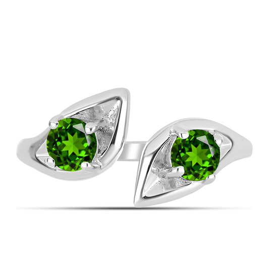 Silberring mit Chromdiopsid