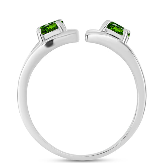 Silberring mit Chromdiopsid