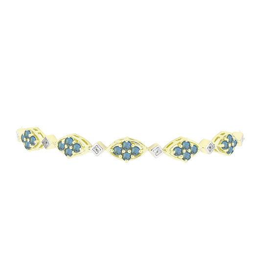 Goldplattiertes Silberarmband mit Labradorit und weißem Topas