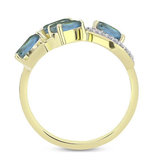 Goldplattierter Silberring mit Labradorit