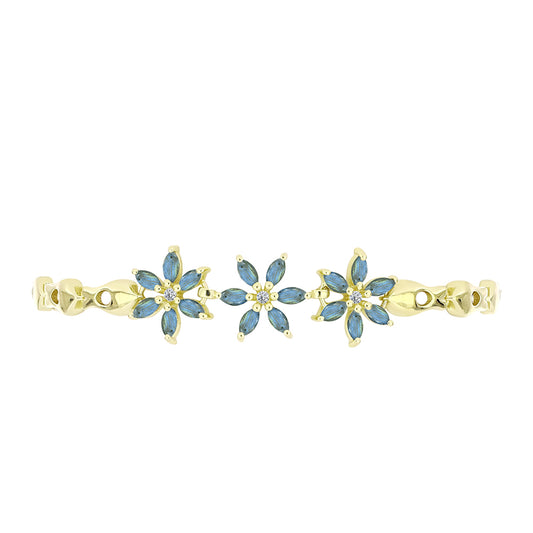 Goldplattiertes Silberarmband mit Labradorit und weißem Topas