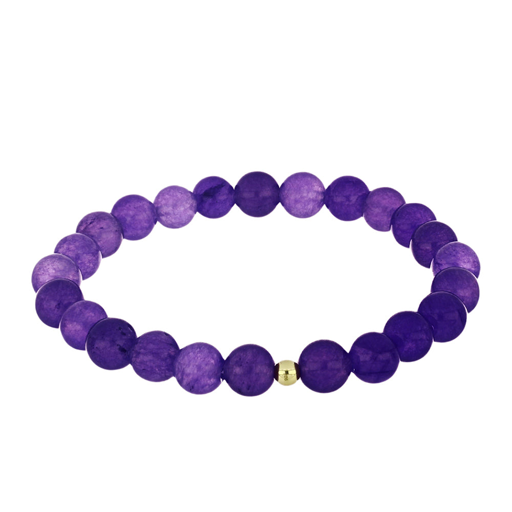 Goldplattiertes Silberarmband mit lila Achat