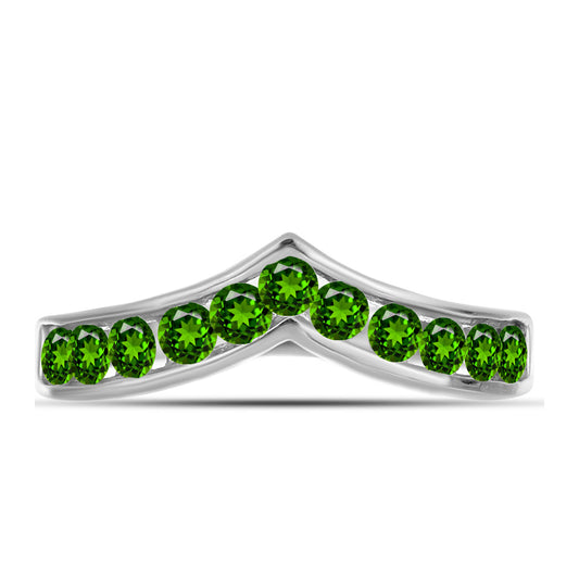 Silberring mit Chromdiopsid