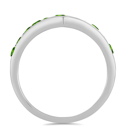 Silberring mit Chromdiopsid