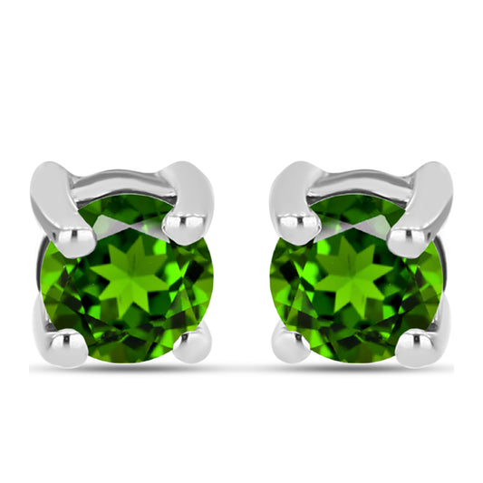 Silberohrringe mit Chromdiopsid