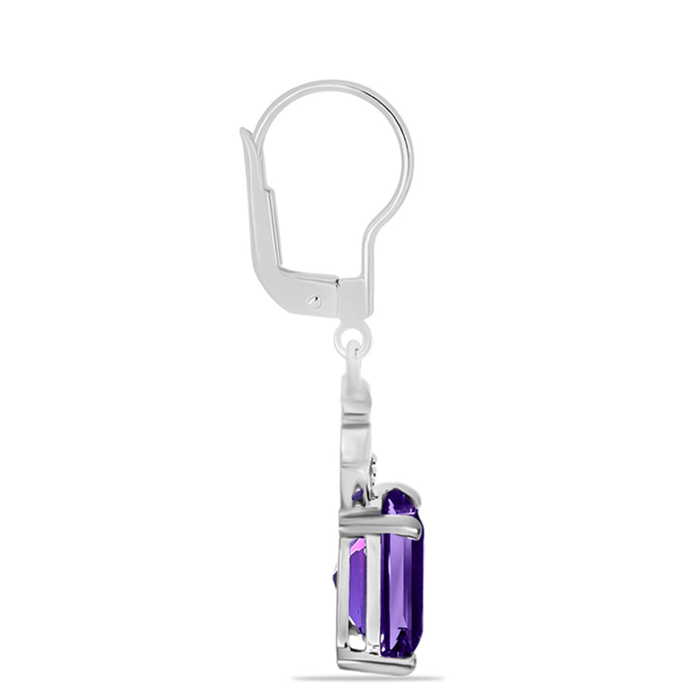 Silberohrringe mit marokkanischem Amethyst und weißem Topas