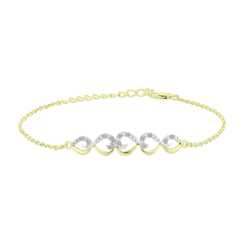 Goldplattiertes Silberarmband mit weißem Diamant