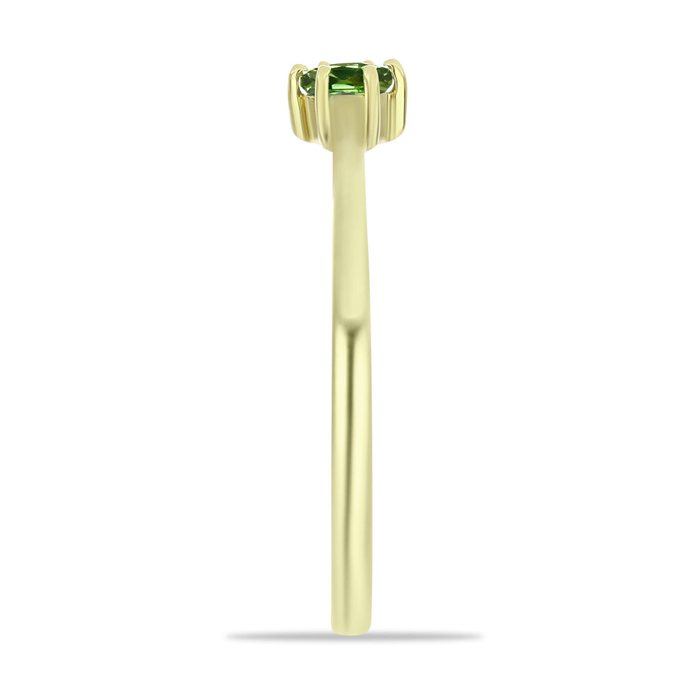Goldplattierter Silberring mit grünem Saphir