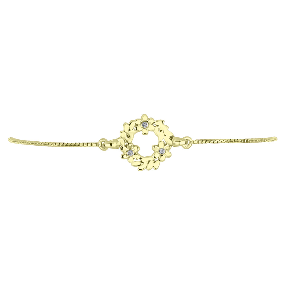 Goldplattiertes Silberarmband mit weißem Diamant