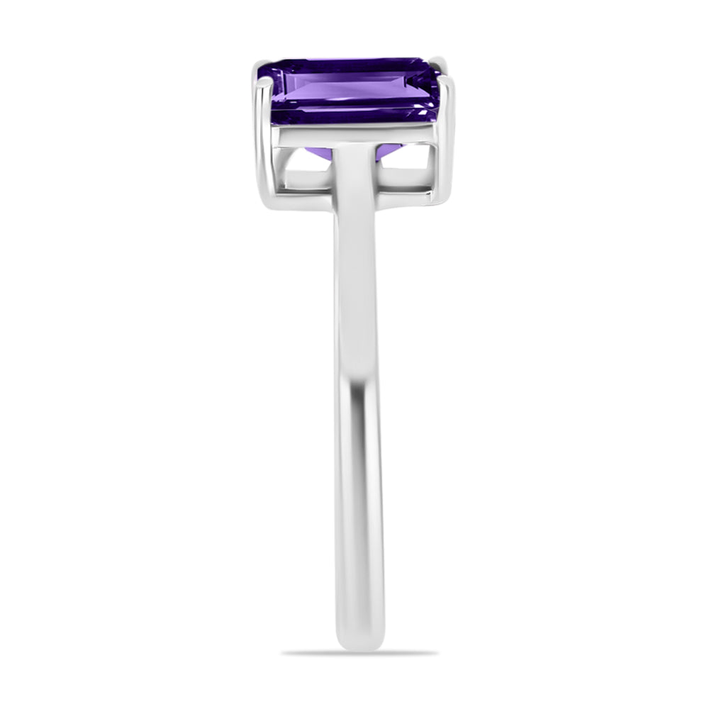 Silberring mit marokkanischem Amethyst und weißem Topas