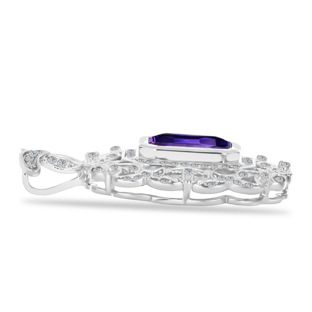 Silberanhänger mit marokkanischem Amethyst und weißem Topas