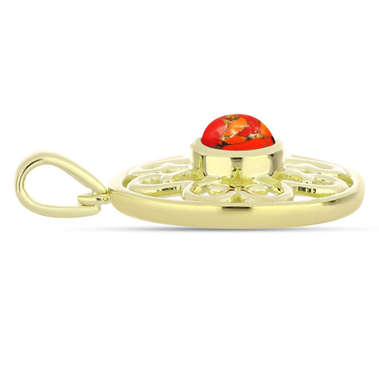 Goldplattierter Silberanhänger mit Mohave-Türkis